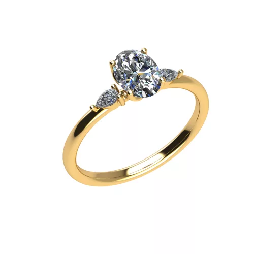Ékszerpalota eljegyzési gyűrű 0,7ct G/VS gyémánttal BRK510 sárga arany