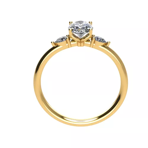 Ékszerpalota eljegyzési gyűrű 0,7ct G/VS gyémánttal BRK510 sárga arany