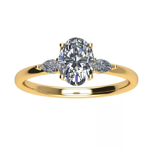 Ékszerpalota eljegyzési gyűrű 0,7ct G/VS gyémánttal BRK510 sárga arany