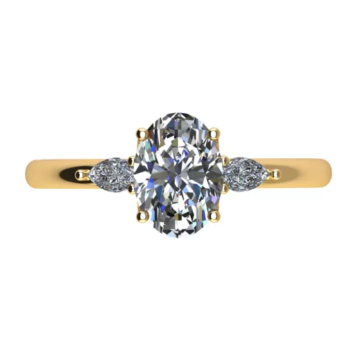 Ékszerpalota eljegyzési gyűrű 0,7ct G/VS gyémánttal BRK510 sárga arany