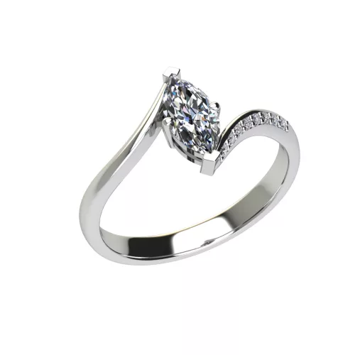 Ékszerpalota eljegyzési gyűrű 0,5ct G/VS gyémánttal BRK511 fehér arany