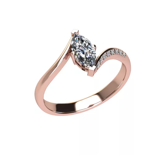 Ékszerpalota eljegyzési gyűrű 0,5ct G/VS gyémánttal BRK511 rozé arany