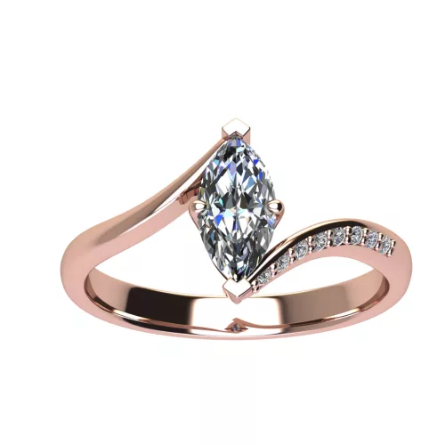 Ékszerpalota eljegyzési gyűrű 0,5ct G/VS gyémánttal BRK511 rozé arany