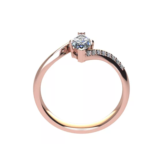 Ékszerpalota eljegyzési gyűrű 0,5ct G/VS gyémánttal BRK511 rozé arany