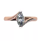 Ékszerpalota eljegyzési gyűrű 0,5ct G/VS gyémánttal BRK511 rozé arany