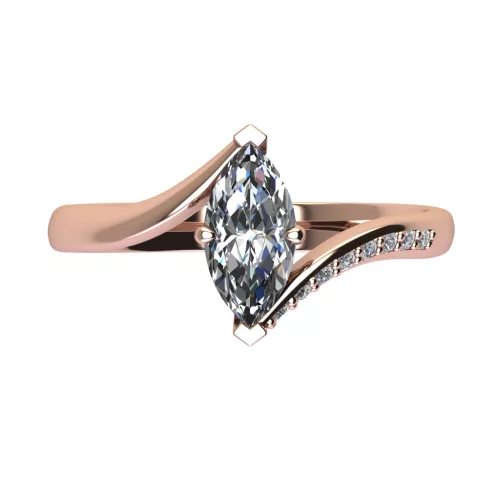 Ékszerpalota eljegyzési gyűrű 0,5ct G/VS gyémánttal BRK511 rozé arany