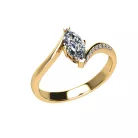 Ékszerpalota eljegyzési gyűrű 0,5ct G/VS gyémánttal BRK511 sárga arany