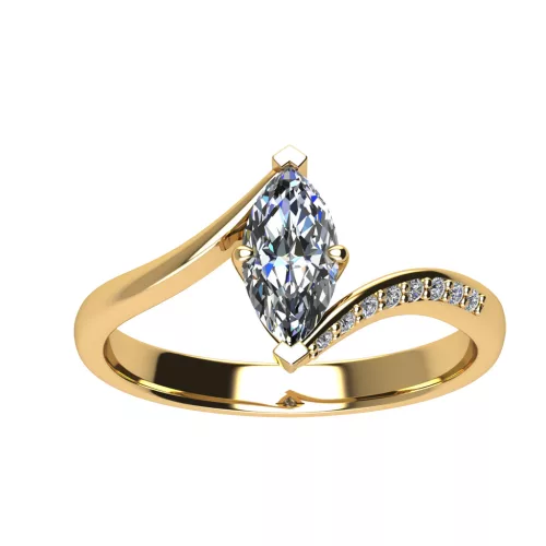 Ékszerpalota eljegyzési gyűrű 0,5ct G/VS gyémánttal BRK511 sárga arany