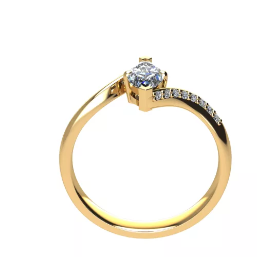 Ékszerpalota eljegyzési gyűrű 0,5ct G/VS gyémánttal BRK511 sárga arany