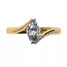 Ékszerpalota eljegyzési gyűrű 0,5ct G/VS gyémánttal BRK511 sárga arany