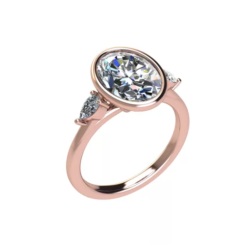 Ékszerpalota eljegyzési gyűrű 3,0ct G/VS gyémánttal BRK512 rozé arany