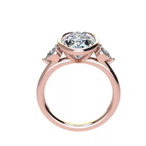 Ékszerpalota eljegyzési gyűrű 3,0ct G/VS gyémánttal BRK512 rozé arany