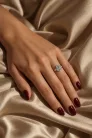 Ékszerpalota eljegyzési gyűrű 3,0ct G/VS gyémánttal BRK512 rozé arany