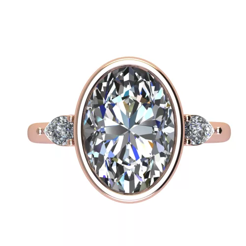 Ékszerpalota eljegyzési gyűrű 3,0ct G/VS gyémánttal BRK512 rozé arany