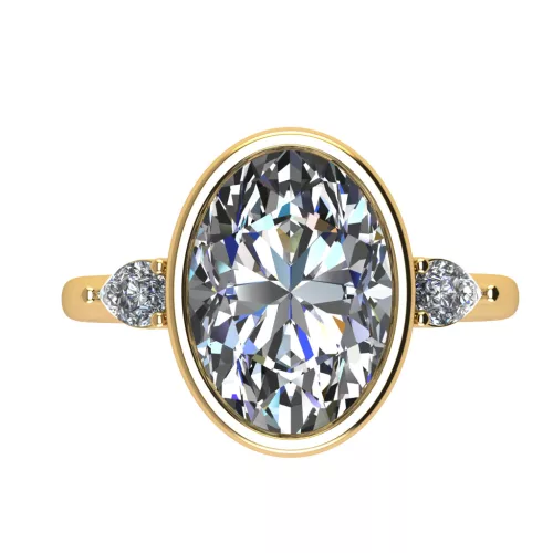 Ékszerpalota eljegyzési gyűrű 3,0ct G/VS gyémánttal BRK512 sárga arany