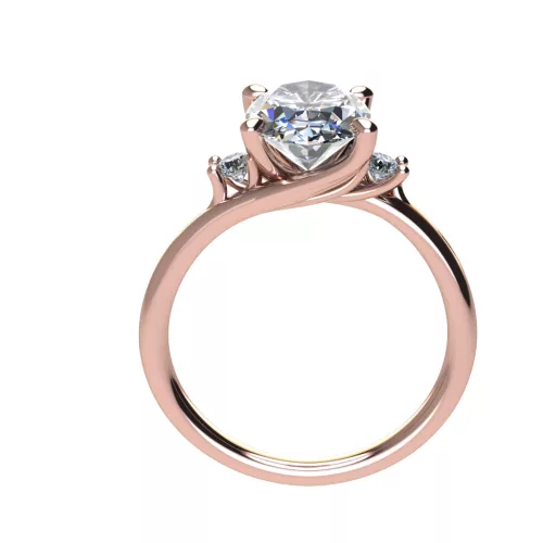 Ékszerpalota eljegyzési gyűrű 2,0ct G/VS gyémánttal BRK513 rozé arany