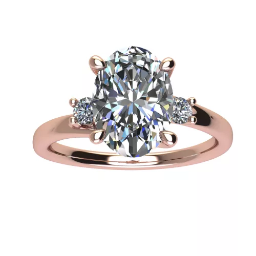 Ékszerpalota eljegyzési gyűrű 2,0ct G/VS gyémánttal BRK513 rozé arany