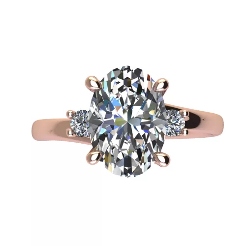 Ékszerpalota eljegyzési gyűrű 2,0ct G/VS gyémánttal BRK513 rozé arany