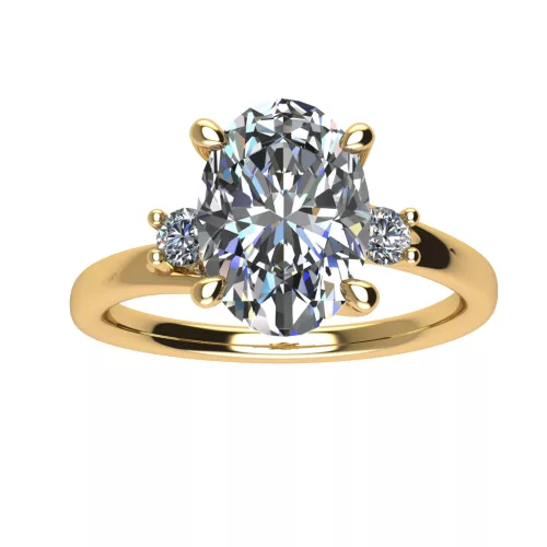 Ékszerpalota eljegyzési gyűrű 2,0ct G/VS gyémánttal BRK513 sárga arany