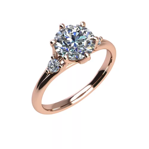 Ékszerpalota eljegyzési gyűrű 1,5ct G/VS gyémánttal BRK514 rozé arany