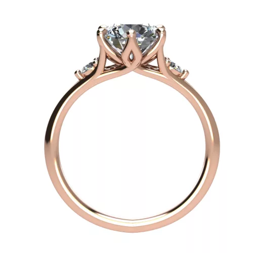 Ékszerpalota eljegyzési gyűrű 1,5ct G/VS gyémánttal BRK514 rozé arany