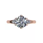 Ékszerpalota eljegyzési gyűrű 1,5ct G/VS gyémánttal BRK514 rozé arany