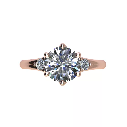 Ékszerpalota eljegyzési gyűrű 1,5ct G/VS gyémánttal BRK514 rozé arany