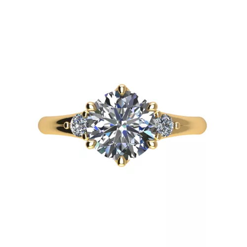 Ékszerpalota eljegyzési gyűrű 1,5ct G/VS gyémánttal BRK514 sárga arany