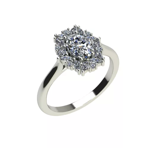 Ékszerpalota eljegyzési gyűrű 0,7ct G/VS gyémánttal BRK515 fehér arany
