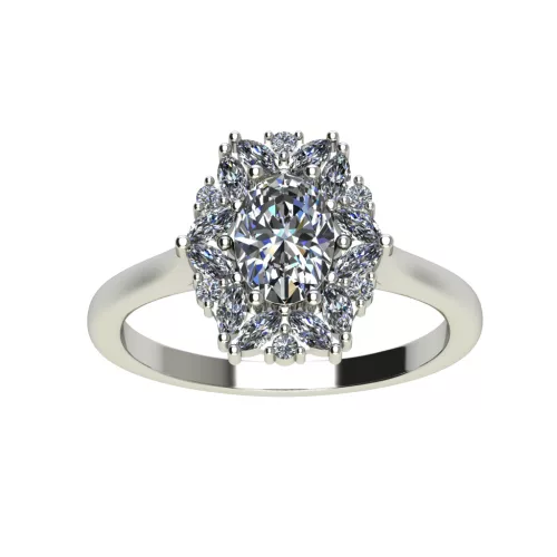 Ékszerpalota eljegyzési gyűrű 0,7ct G/VS gyémánttal BRK515 fehér arany