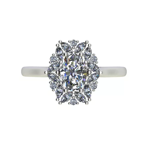 Ékszerpalota eljegyzési gyűrű 0,7ct G/VS gyémánttal BRK515 fehér arany