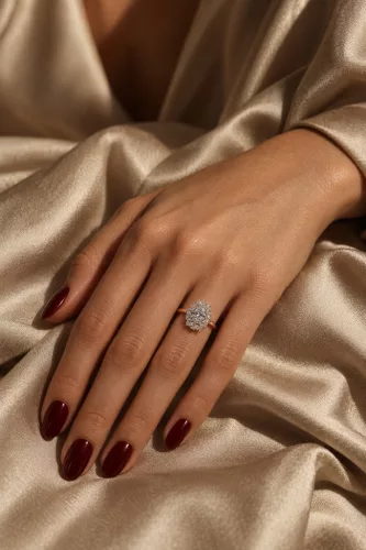 Ékszerpalota eljegyzési gyűrű 0,7ct G/VS gyémánttal BRK515 rozé arany