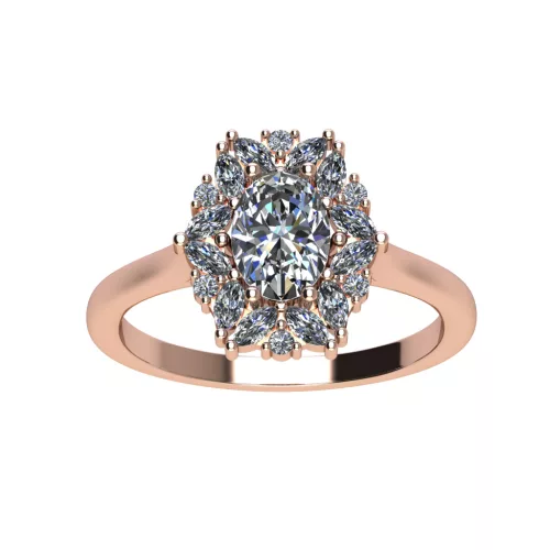 Ékszerpalota eljegyzési gyűrű 0,7ct G/VS gyémánttal BRK515 rozé arany