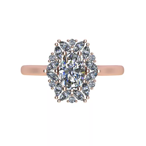 Ékszerpalota eljegyzési gyűrű 0,7ct G/VS gyémánttal BRK515 rozé arany