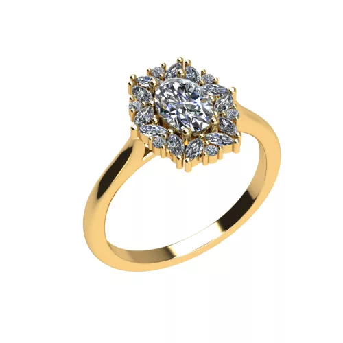 Ékszerpalota eljegyzési gyűrű 0,7ct G/VS gyémánttal BRK515 sárga arany