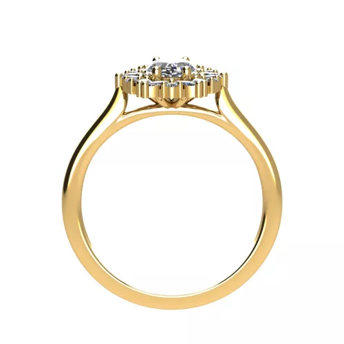 Ékszerpalota eljegyzési gyűrű 0,7ct G/VS gyémánttal BRK515 sárga arany