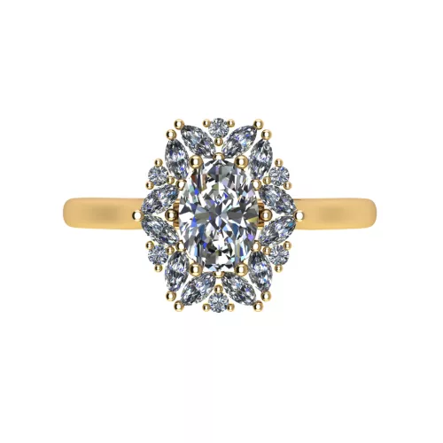 Ékszerpalota eljegyzési gyűrű 0,7ct G/VS gyémánttal BRK515 sárga arany