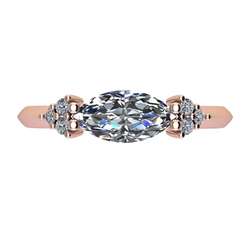 Ékszerpalota eljegyzési gyűrű 0,7ct G/VS gyémánttal BRK516 rozé arany