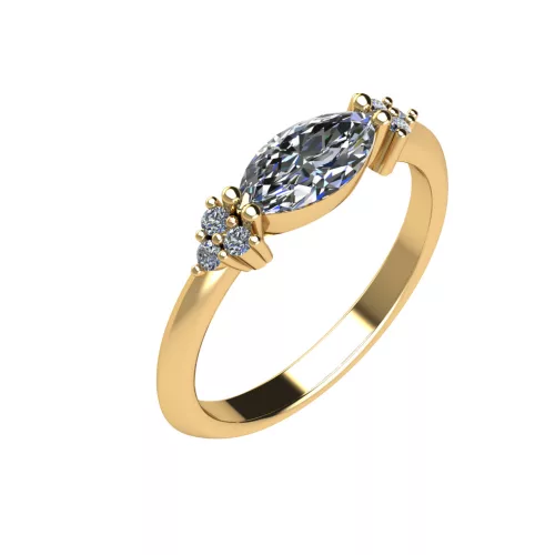 Ékszerpalota eljegyzési gyűrű 0,7ct G/VS gyémánttal BRK516 sárga arany