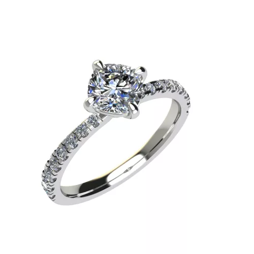 Ékszerpalota eljegyzési gyűrű 0,8ct gyémánttal BRK517 fehér arany