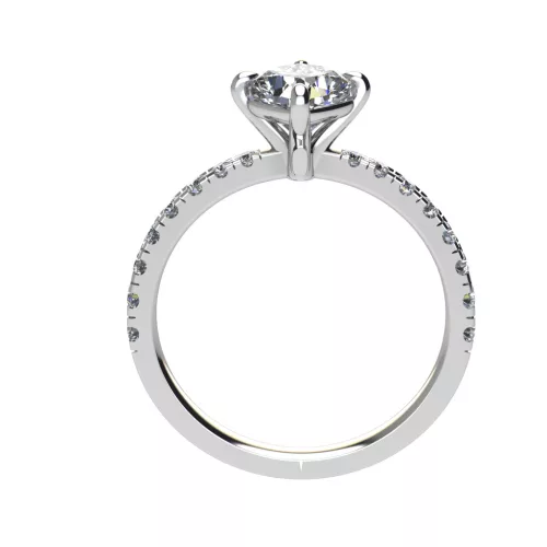Ékszerpalota eljegyzési gyűrű 0,8ct gyémánttal BRK517 fehér arany