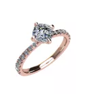 Ékszerpalota eljegyzési gyűrű 0,8ct G/VS gyémánttal BRK517 rozé arany