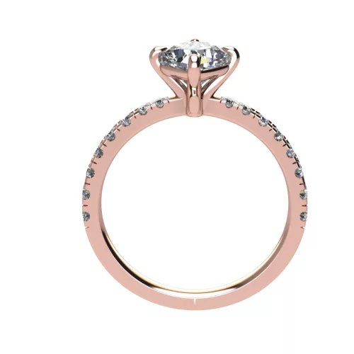Ékszerpalota eljegyzési gyűrű 0,8ct G/VS gyémánttal BRK517 rozé arany