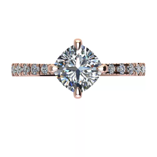 Ékszerpalota eljegyzési gyűrű 0,8ct G/VS gyémánttal BRK517 rozé arany