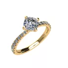 Ékszerpalota eljegyzési gyűrű 0,8ct G/VS gyémánttal BRK517 sárga arany