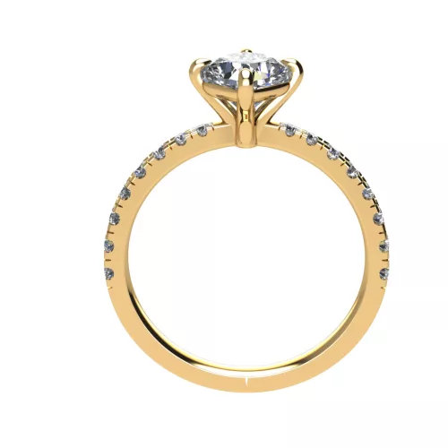 Ékszerpalota eljegyzési gyűrű 0,8ct G/VS gyémánttal BRK517 sárga arany