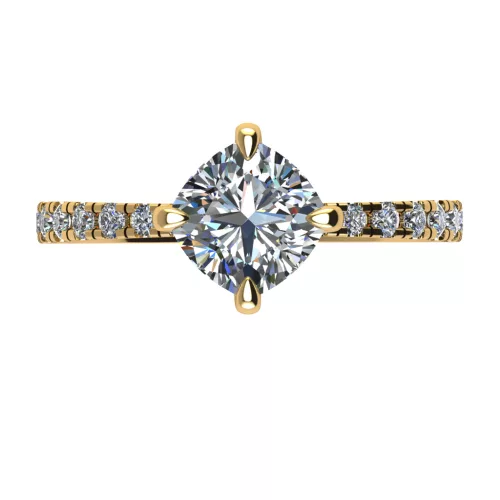 Ékszerpalota eljegyzési gyűrű 0,8ct G/VS gyémánttal BRK517 sárga arany