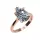 Ékszerpalota eljegyzési gyűrű 3,0ct G/VS gyémánttal BRK518 rozé arany