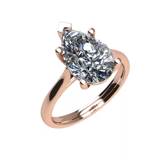 Ékszerpalota eljegyzési gyűrű 3,0ct G/VS gyémánttal BRK518 rozé arany