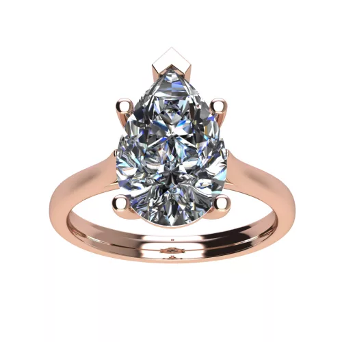 Ékszerpalota eljegyzési gyűrű 3,0ct G/VS gyémánttal BRK518 rozé arany